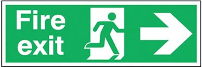 Office Monster | Signs and Labels Safety Sign Fire Exit Running Man Arrow Right 150x450mm Self-Adhesive E99A/S Signs and Labels Safety Sign Fire Exit Running Man Arrow Right 150x450mm Self-Adhesive E99A/S