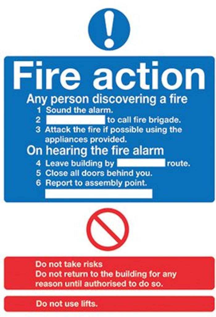 Office Monster | Signs and Labels Safety Sign Fire Action Words A4 Self Adhesive FR03550S Signs and Labels Safety Sign Fire Action Words A4 Self Adhesive FR03550S