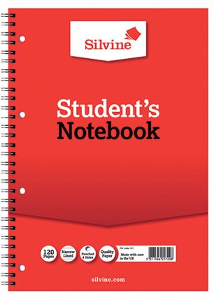 Office Monster | Silvine Silvine Feint Ruled Student Notebook A4 120 Pages (Pack of 12) 141 Silvine Silvine Feint Ruled Student Notebook A4 120 Pages (Pack of 12) 141