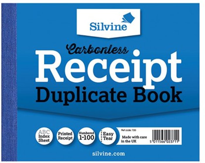 Office Monster | Silvine Silvine Carbonless Duplicate Receipt Book 102x127mm (Pack of 12) 720-T Silvine Silvine Carbonless Duplicate Receipt Book 102x127mm (Pack of 12) 720-T
