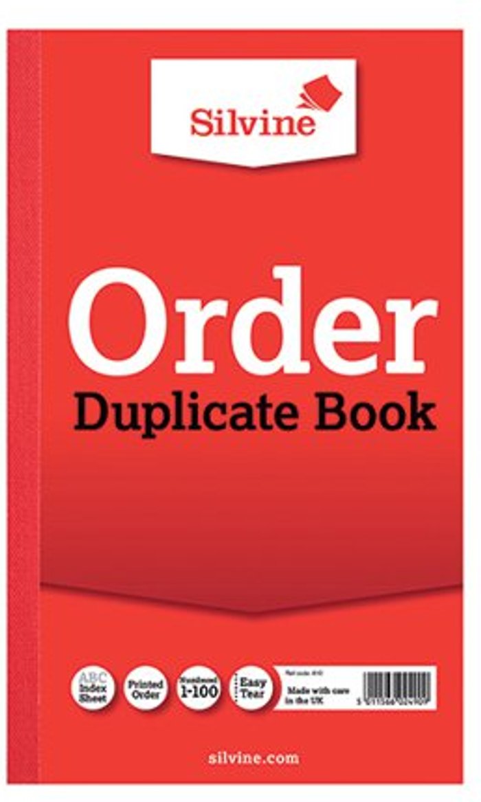 Office Monster | Silvine Silvine Duplicate Order Book 210x127mm (Pack of 6) 610 Silvine Silvine Duplicate Order Book 210x127mm (Pack of 6) 610