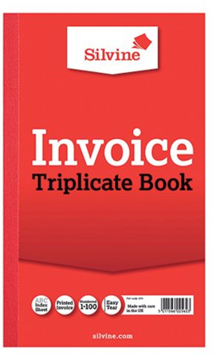Office Monster | Silvine Silvine Triplicate Invoice Book 210x127mm (Pack of 6) 619 Silvine Silvine Triplicate Invoice Book 210x127mm (Pack of 6) 619