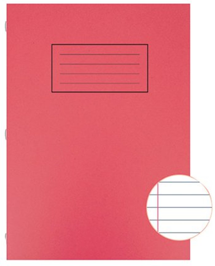 Office Monster | Silvine Silvine Exercise Book Ruled with Margin A4 Red (Pack of 10) EX107 Silvine Silvine Exercise Book Ruled with Margin A4 Red (Pack of 10) EX107