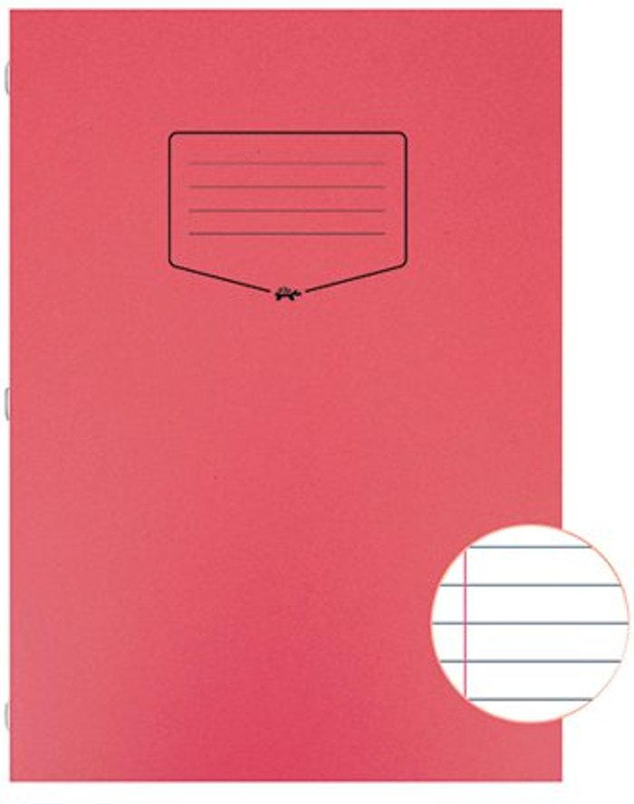 Office Monster | Silvine Silvine Tough Shell Exercise Book Ruled A4 Red (Pack of 25) EX142 Silvine Silvine Tough Shell Exercise Book Ruled A4 Red (Pack of 25) EX142