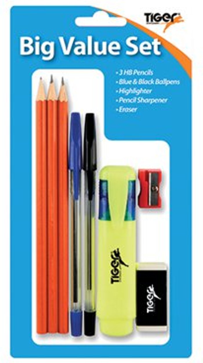 Office Monster | Tiger Big Value Stationery Set (Pack of 12) 302264 Tiger Big Value Stationery Set (Pack of 12) 302264