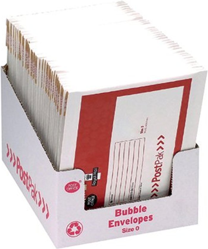 Office Monster | PostPak Post Office Postpak Size 0 Bubble Envelopes (Pack of 100) 41629 PostPak Post Office Postpak Size 0 Bubble Envelopes (Pack of 100) 41629