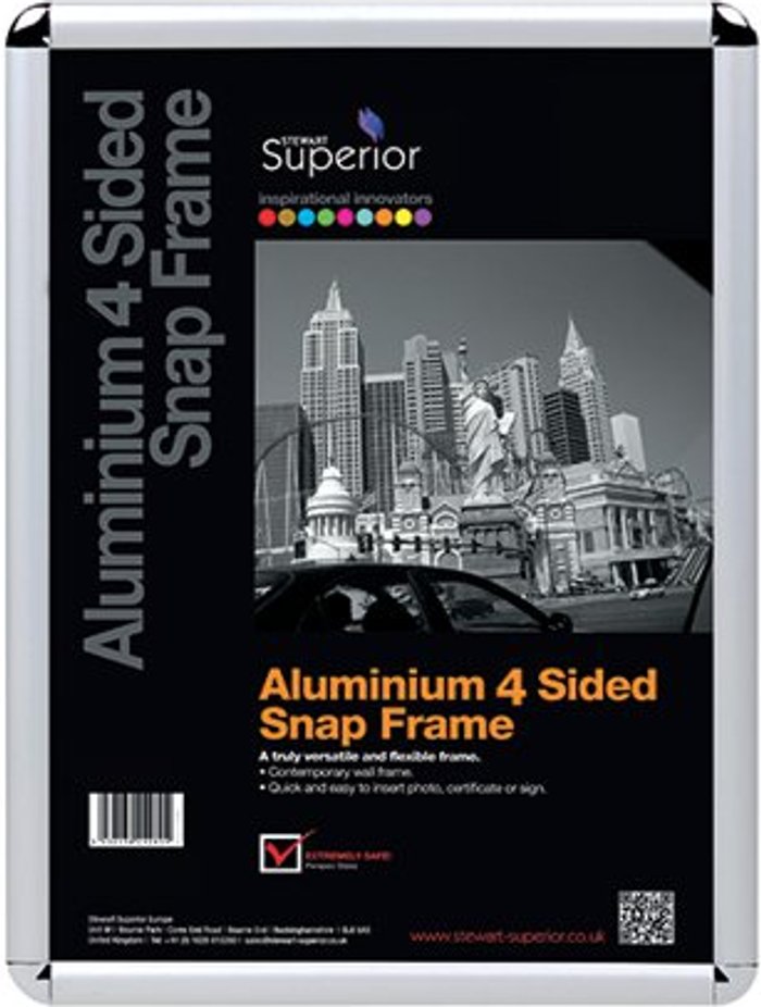 Office Monster | Seco Stewart Superior Snap Frame A3 Chrome ROUNDA3 Seco Stewart Superior Snap Frame A3 Chrome ROUNDA3