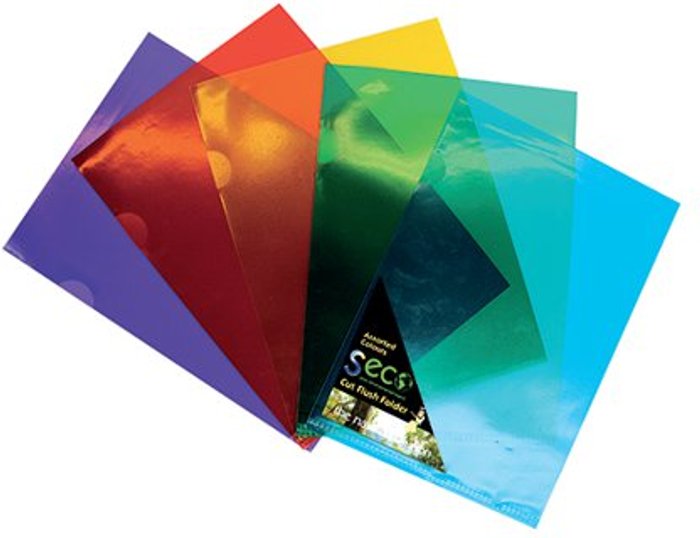 Office Monster | Seco Stewart Superior Seco Cut Flush Folders A4 Assorted (Pack of 25) LSF-AST Seco Stewart Superior Seco Cut Flush Folders A4 Assorted (Pack of 25) LSF-AST