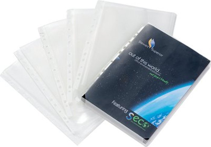 Office Monster | Seco Stewart Superior Expand Cat Punched Pockets Clear (Pack of 10) EPP-10 Seco Stewart Superior Expand Cat Punched Pockets Clear (Pack of 10) EPP-10