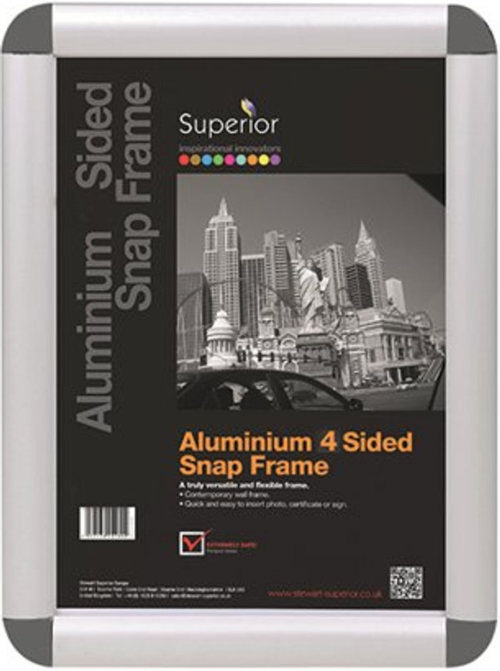 Office Monster | Stewart Superior Stewart Superior Snap Frame A4 Grey ROUNDGREYA4 Stewart Superior Stewart Superior Snap Frame A4 Grey ROUNDGREYA4