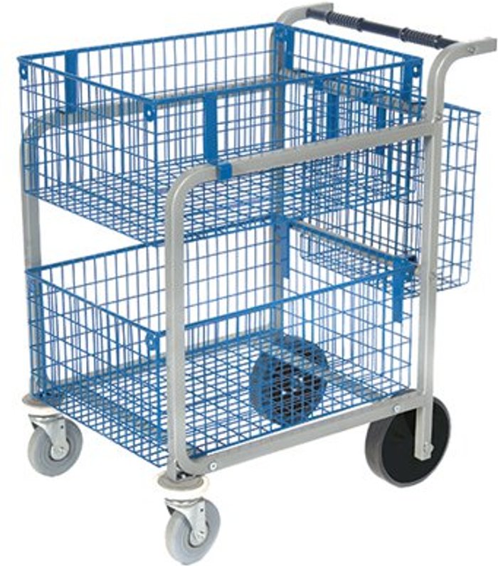 Office Monster | Val-U-Mail GoSecure Heavy Duty Mail Trolley 2 x Wire Baskets MT3 Val-U-Mail GoSecure Heavy Duty Mail Trolley 2 x Wire Baskets MT3