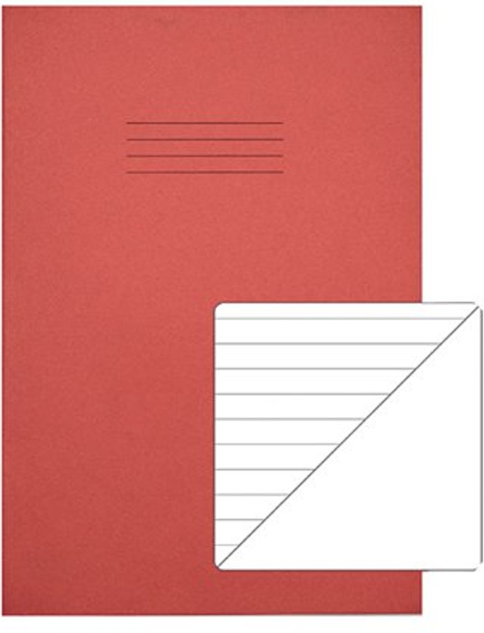 Office Monster | Rhino Rhino Exercise Book 8mm/Plain 64 Pages A4 Red (Pack of 50) VC48379 Rhino Rhino Exercise Book 8mm/Plain 64 Pages A4 Red (Pack of 50) VC48379