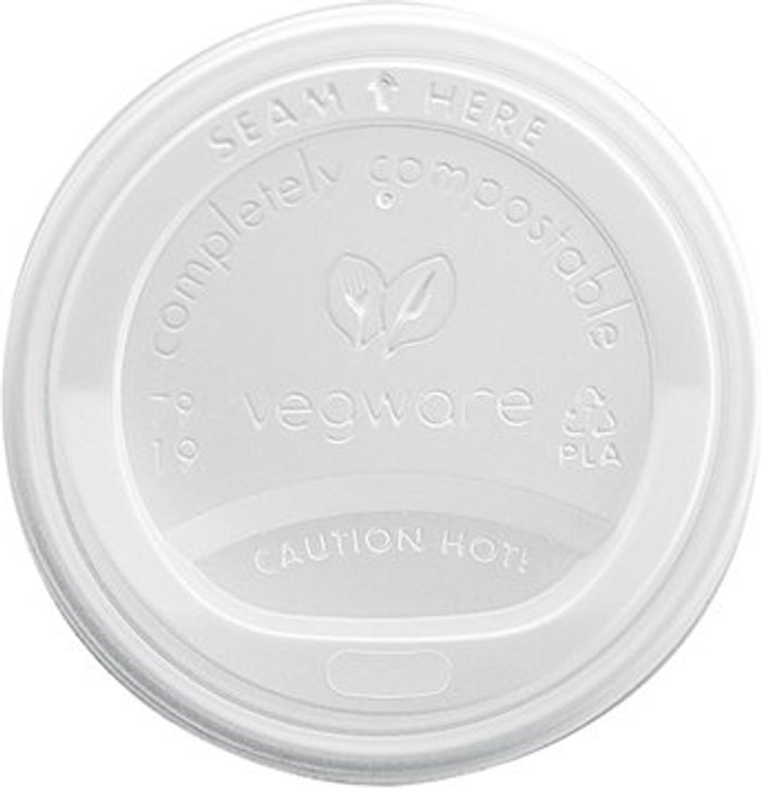 Office Monster | vegware Vegware Hot Cup Lid 8oz 79-Series White (Pack of 1000) VLID79S vegware Vegware Hot Cup Lid 8oz 79-Series White (Pack of 1000) VLID79S