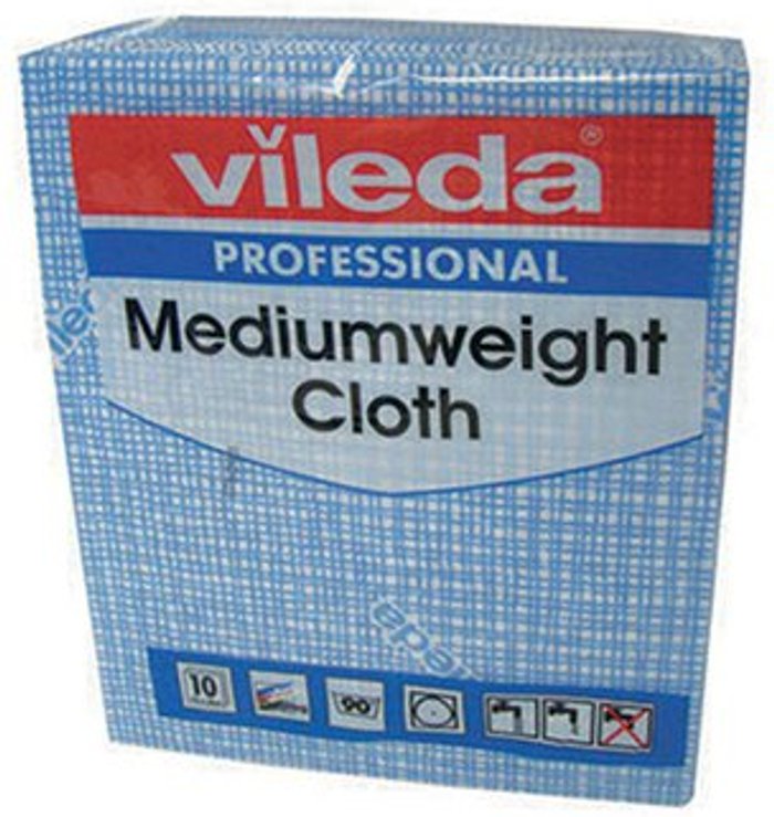 Office Monster | Vileda Vileda Medium Weight Cloth Blue (Pack of 10) 106399 Vileda Vileda Medium Weight Cloth Blue (Pack of 10) 106399