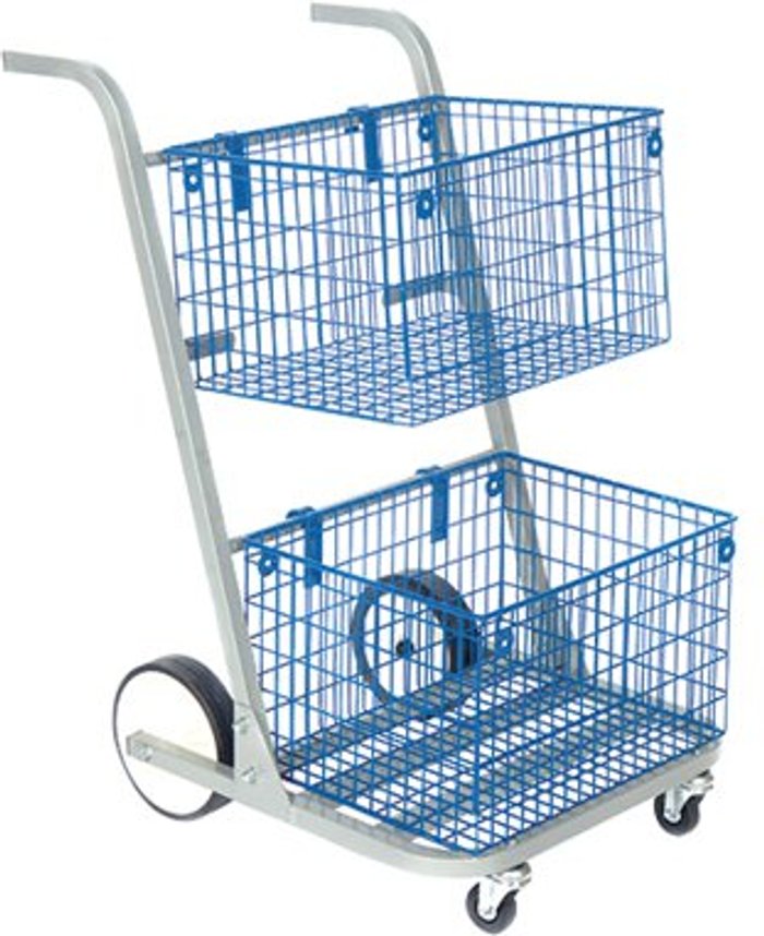 Office Monster | GoSecure GoSecure Major Mail Trolley Removable Baskets Silver MT2SIL GoSecure GoSecure Major Mail Trolley Removable Baskets Silver MT2SIL