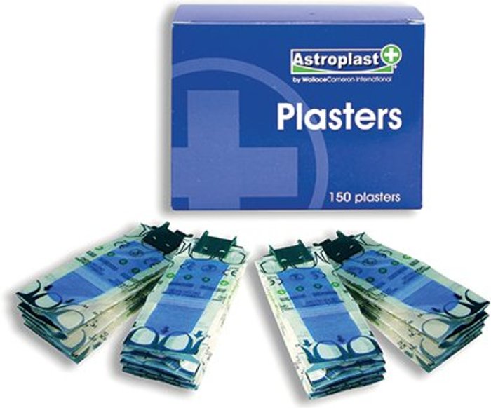 Office Monster | Wallace Cameron Wallace Cameron Blue Detectable Pilferproof Plasters (Pack of 150) 1206008 Wallace Cameron Wallace Cameron Blue Detectable Pilferproof Plasters (Pack of 150) 1206008