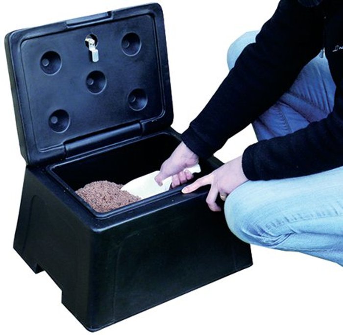 Office Monster | Mini Grit Bin Black Including Scoop - Black Mini Grit Bin Black Including Scoop - Black