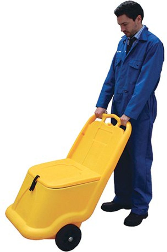 Office Monster | Slingsby Mobile Salt and Grit Bin 75 Litre Yellow 388946 Slingsby Mobile Salt and Grit Bin 75 Litre Yellow 388946