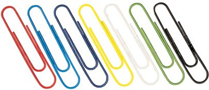 Office Monster | Essentials Paperclips Coloured 32mm 10 x 100 (Pack of 1000) 30601 Essentials Paperclips Coloured 32mm 10 x 100 (Pack of 1000) 30601