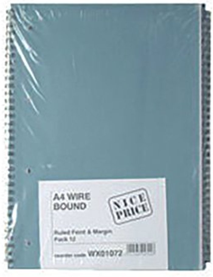 Office Monster | Unbranded Blue Bound A4 Spiral Pad 80 leaf (Pack of 12) WX01072 Unbranded Blue Bound A4 Spiral Pad 80 leaf (Pack of 12) WX01072