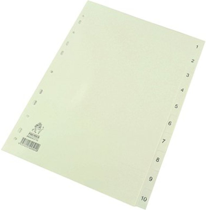 Office Monster | Unbranded A4 White 1-10 Polypropylene WX01353 Unbranded A4 White 1-10 Polypropylene WX01353