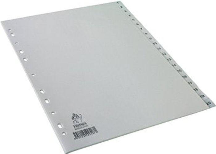 Office Monster | Unbranded A4 White 1-20 Polypropylene Index WX01356 Unbranded A4 White 1-20 Polypropylene Index WX01356
