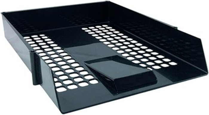 Office Monster | Unbranded Black Plastic Letter Tray (Pack of 12) WX10050 Unbranded Black Plastic Letter Tray (Pack of 12) WX10050