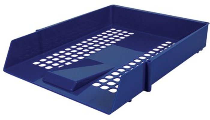 Office Monster | Unbranded Contract Blue Letter Tray (Plastic construction, mesh design) WX10052A Unbranded Contract Blue Letter Tray (Plastic construction, mesh design) WX10052A