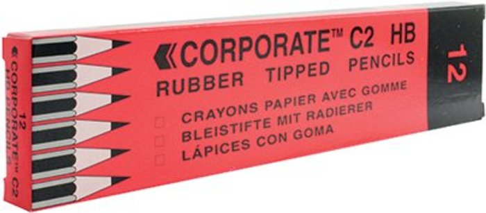 Office Monster | Unbranded Contract Pencil Eraser Tipped (Pack of 12) WX25011 Unbranded Contract Pencil Eraser Tipped (Pack of 12) WX25011