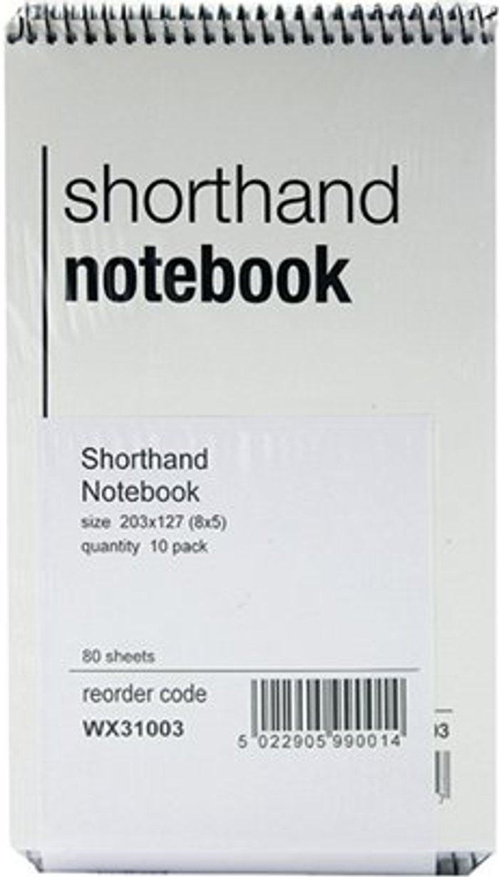 Office Monster | Unbranded Spiral Shorthand Notepad 80 Leaf (Pack of 10) WX31003 Unbranded Spiral Shorthand Notepad 80 Leaf (Pack of 10) WX31003
