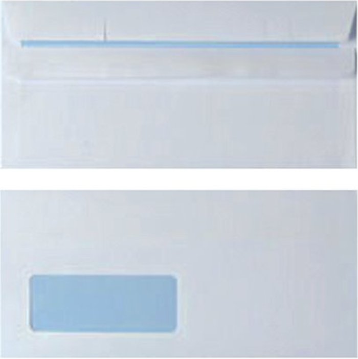 Office Monster | Unbranded Envelope DL Window 90gsm White Self Seal (Pack of 1000) WX3481 Unbranded Envelope DL Window 90gsm White Self Seal (Pack of 1000) WX3481