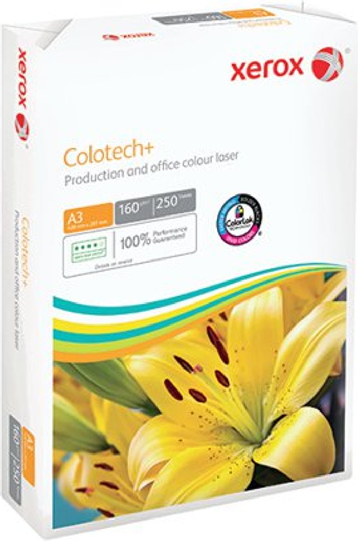 Office Monster | Xerox Xerox Colotech+ A3 Paper 160gsm White (Pack of 250) 003R99015 Xerox Xerox Colotech+ A3 Paper 160gsm White (Pack of 250) 003R99015