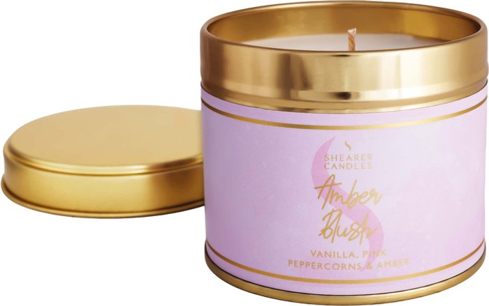 Fragrancedirect | Shearer Candles Shearer Candles Scented Tin Candles Couture Amber Blush 228g Shearer Candles Shearer Candles Scented Tin Candles Couture Amber Blush 228g