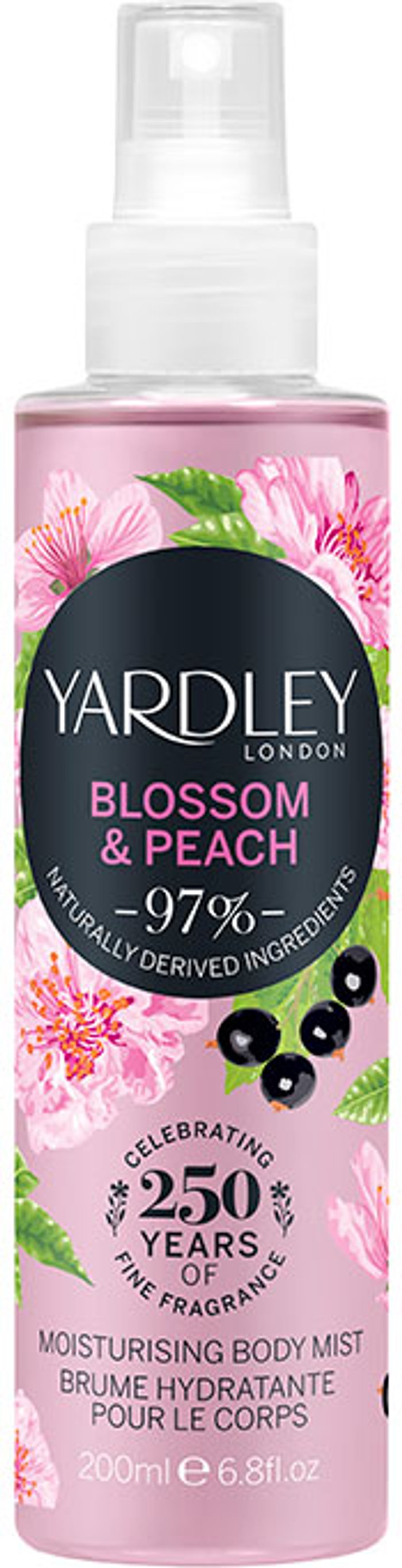 Fragrancedirect | Yardley Yardley Cherry Blossom & Peach Fragrance Mist 200ml Yardley Yardley Cherry Blossom & Peach Fragrance Mist 200ml