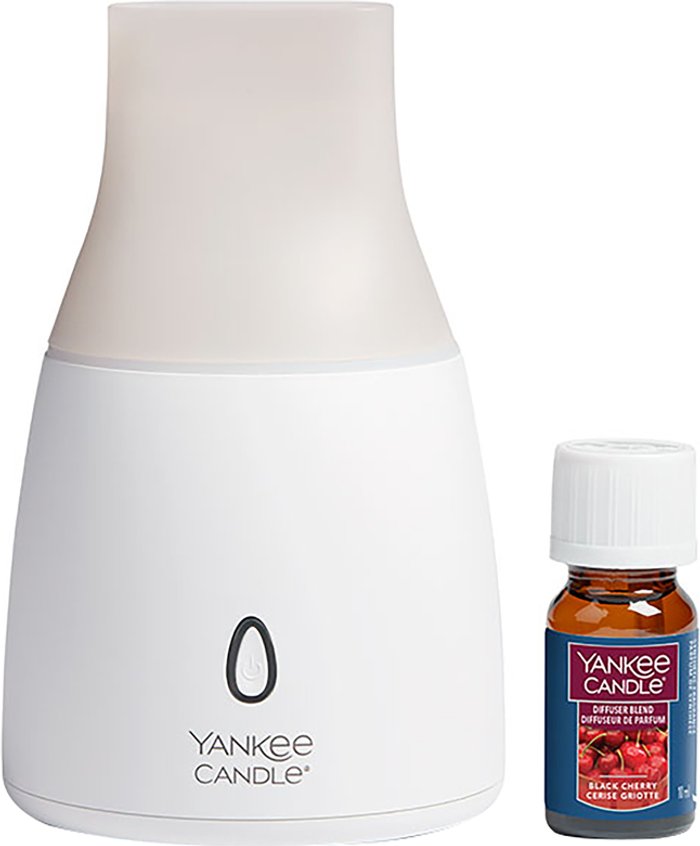 Fragrancedirect | Yankee Candle Yankee Candle Black Cherry Ultrasonic Aroma Diffuser Starter Kit White Yankee Candle Yankee Candle Black Cherry Ultrasonic Aroma Diffuser Starter Kit White