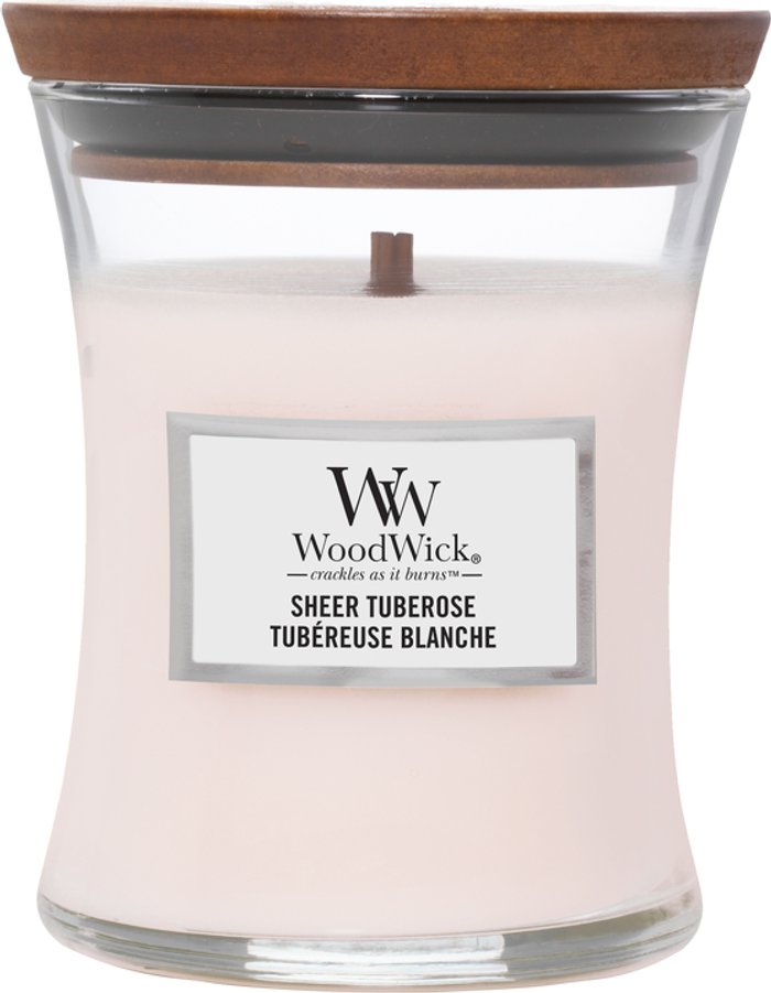 Fragrancedirect | WoodWick WoodWick Hourglass Candles Sheer Tuberose Medium Candle 275g / 9.7 oz. WoodWick WoodWick Hourglass Candles Sheer Tuberose Medium Candle 275g / 9.7 oz.