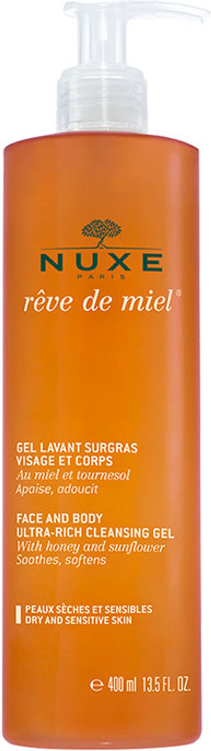 Fragrancedirect | NUXE NUXE Rêve de Miel Face & Body Ultra-Rich Cleansing Gel 400ml NUXE NUXE Rêve de Miel Face & Body Ultra-Rich Cleansing Gel 400ml