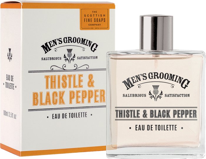 Fragrancedirect | Scottish Fine Soaps Scottish Fine Soaps Men's Grooming Thistle & Black Pepper Eau de Toilette Spray 100ml Scottish Fine Soaps Scottish Fine Soaps Men's Grooming Thistle & Black Pepper Eau de Toilette Spray 100ml