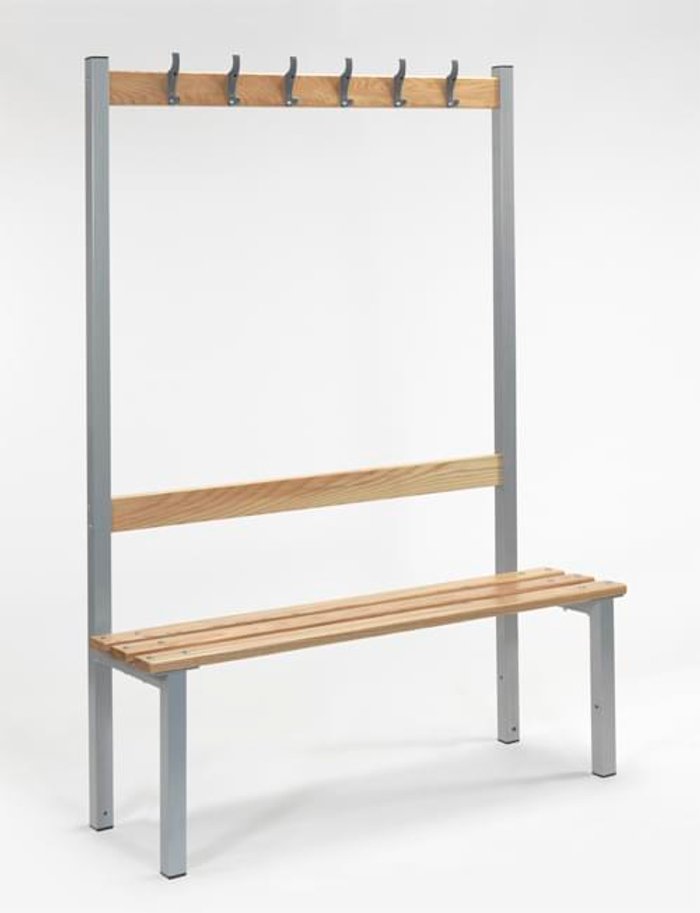Office Monster | Own Brand Single Sided Changeroom Locker Room Bench with Hooks 300mm Deep 1200mm Wide Own Brand Single Sided Changeroom Locker Room Bench with Hooks 300mm Deep 1200mm Wide