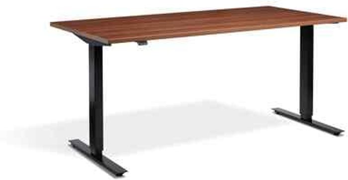Office Monster | Lavoro Zero Dual Motor Desk 1600 x 700mm / Black / Natural Dijon Walnut Lavoro Zero Dual Motor Desk 1600 x 700mm / Black / Natural Dijon Walnut