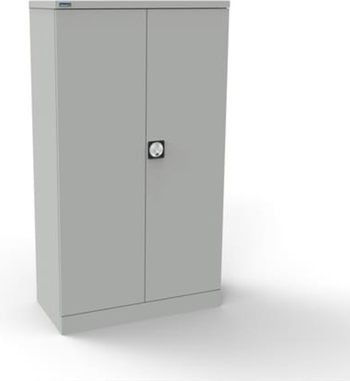 Office Monster | Kontrax Silverline Kontrax 2 Door Cupboard with 2 Shelves - Pre-Assembled - Light Grey Kontrax Silverline Kontrax 2 Door Cupboard with 2 Shelves - Pre-Assembled - Light Grey