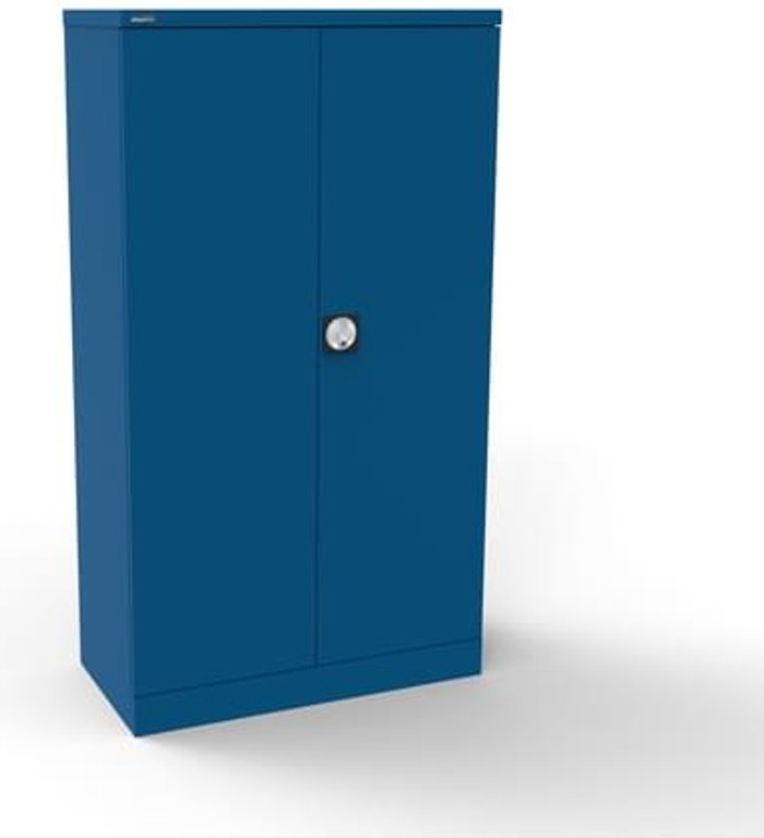 Office Monster | Kontrax Silverline Kontrax 2 Door Cupboard with 2 Shelves - Pre-Assembled - Blue Kontrax Silverline Kontrax 2 Door Cupboard with 2 Shelves - Pre-Assembled - Blue