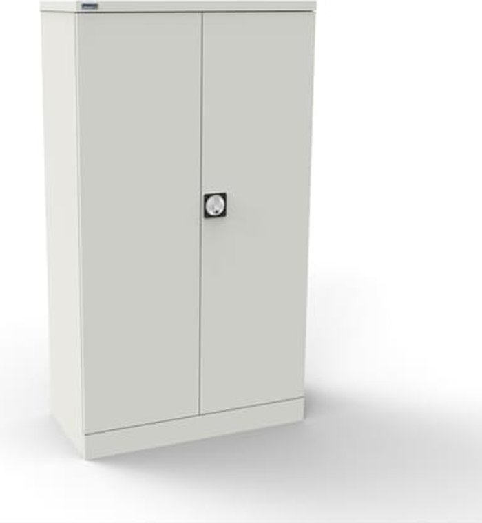 Office Monster | Kontrax Silverline Kontrax 2 Door Cupboard with 2 Shelves - Pre-Assembled - White Kontrax Silverline Kontrax 2 Door Cupboard with 2 Shelves - Pre-Assembled - White