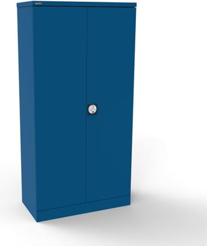 Office Monster | Kontrax Silverline Kontrax 2 Door Cupboard with 3 Shelves - Pre-Assembled - Blue Kontrax Silverline Kontrax 2 Door Cupboard with 3 Shelves - Pre-Assembled - Blue
