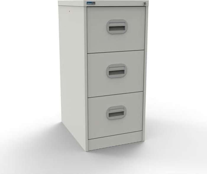 Office Monster | Kontrax Silverline Kontrax 3 Drawer Elliptical Handle Foolscap Filing Cabinet - White Kontrax Silverline Kontrax 3 Drawer Elliptical Handle Foolscap Filing Cabinet - White