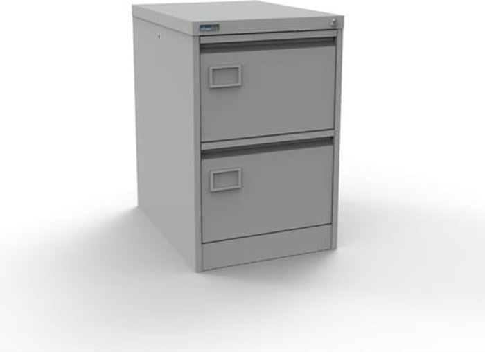 Office Monster | Executive Silverline Executive 2 Drawer Individually Locking Foolscap Filing Cabinet - Light Grey Executive Silverline Executive 2 Drawer Individually Locking Foolscap Filing Cabinet - Light Grey