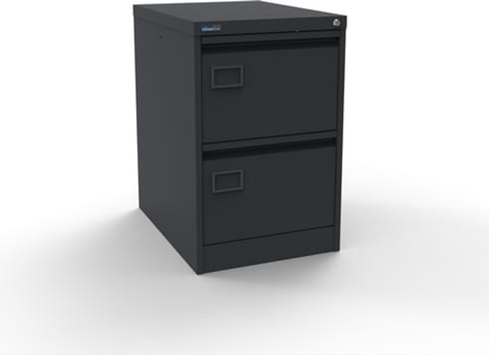Office Monster | Executive Silverline Executive 2 Drawer Individually Locking Foolscap Filing Cabinet - Graphite Grey Executive Silverline Executive 2 Drawer Individually Locking Foolscap Filing Cabinet - Graphite Grey