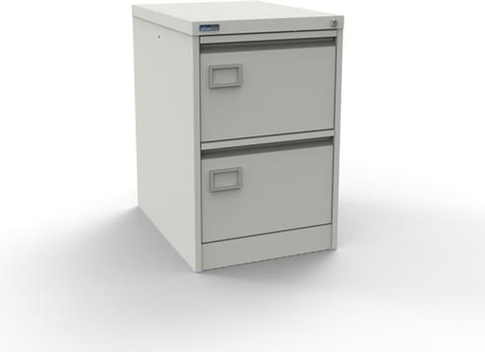 Office Monster | Executive Silverline Executive 2 Drawer Individually Locking Foolscap Filing Cabinet - White Executive Silverline Executive 2 Drawer Individually Locking Foolscap Filing Cabinet - White
