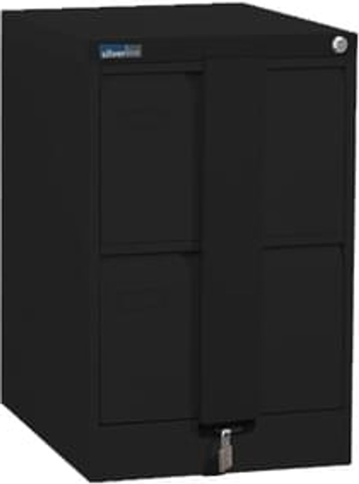 Office Monster | Executive Silverline Executive 2 Drawer Foolscap Filing Cabinet with Security Bar - Black Executive Silverline Executive 2 Drawer Foolscap Filing Cabinet with Security Bar - Black