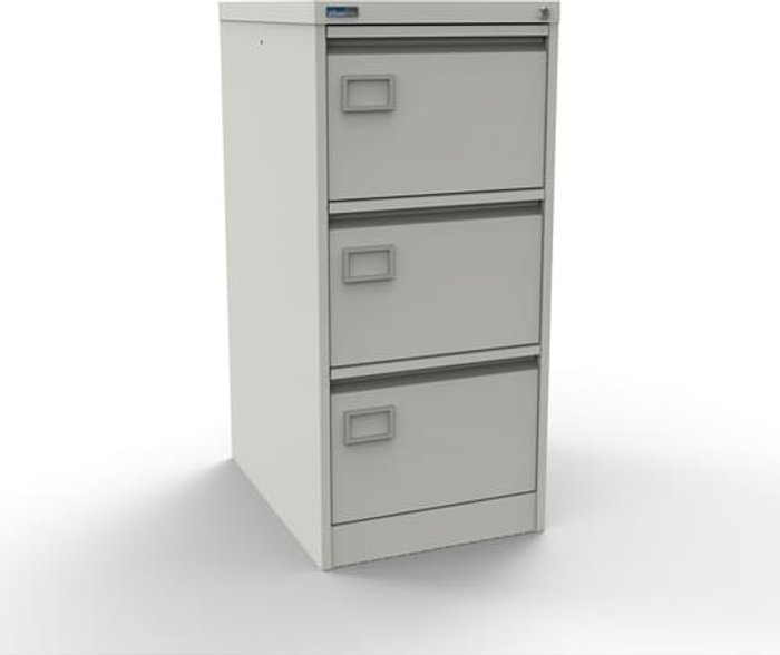 Office Monster | Executive Silverline Executive 3 Drawer Individually Locking Foolscap Filing Cabinet - White Executive Silverline Executive 3 Drawer Individually Locking Foolscap Filing Cabinet - White